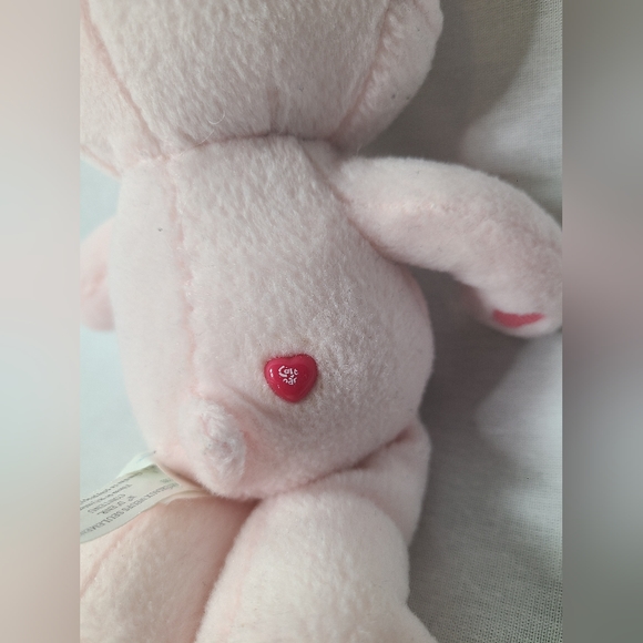 Care Bears TRUE HEART BEAR, Pastel Pink, 8" Plush 2007 Star Rare - Picture 3 of 5